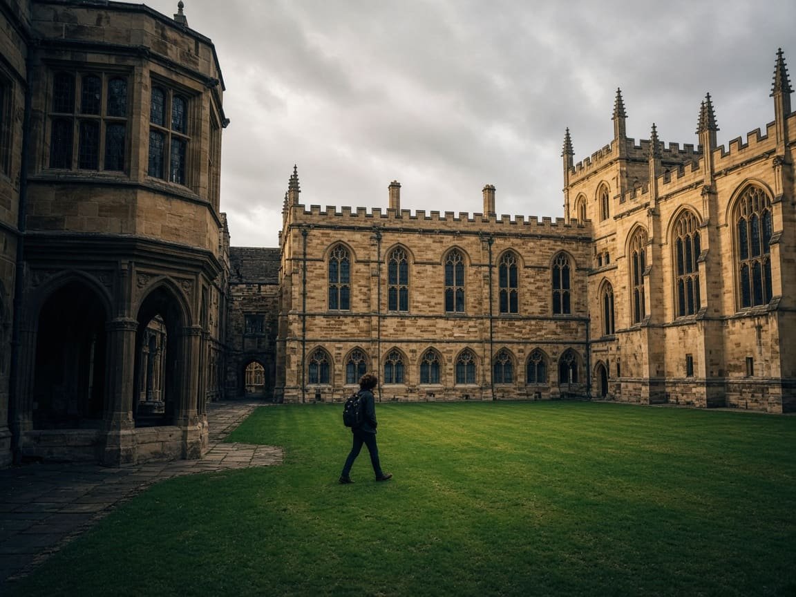 Sandstone university quadrangle in England